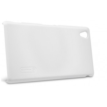 Xperia M4 Aqua dėklas baltas "Nillkin" Frosted Shield + plėvelė